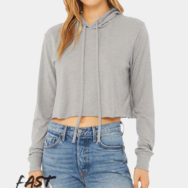 Women’s Triblend Crop Long Sleeve Hoodie Thumbnail