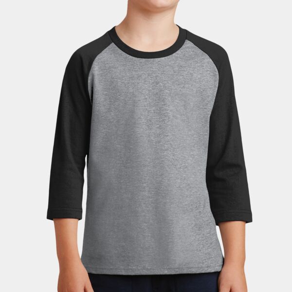 Port & Company Youth Core Blend 3/4 Sleeve Raglan Tee Thumbnail