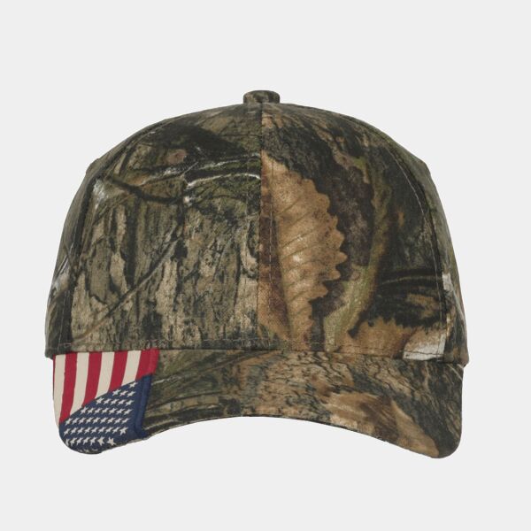 Outdoor Cap Camo with Flag Visor Cap Thumbnail