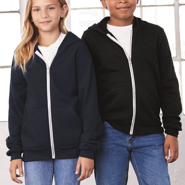BELLA + CANVAS Youth Sponge Fleece Full-Zip Hoodie Thumbnail