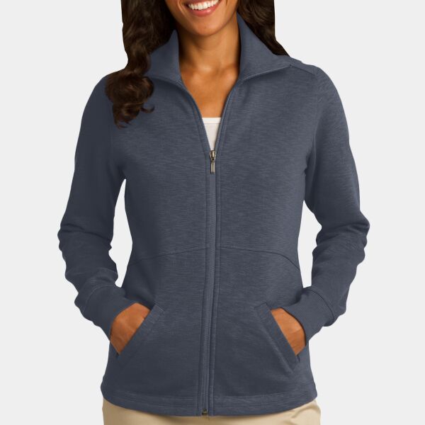 Port Authority Ladies Slub Fleece Full Zip Jacket Thumbnail