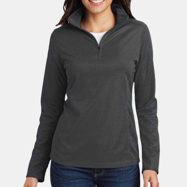Port Authority - Ladies Pinpoint Mesh 1/2 Zip Thumbnail