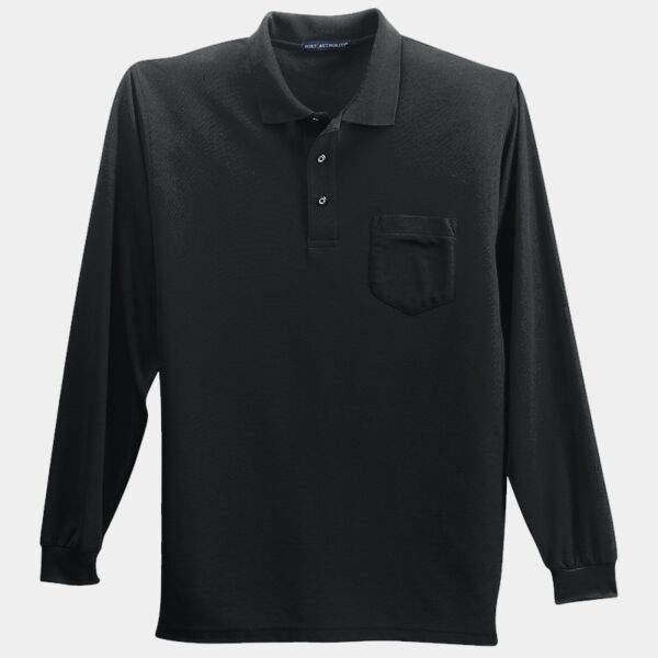 Long Sleeve Silk Touch™ Polo with Pocket Thumbnail