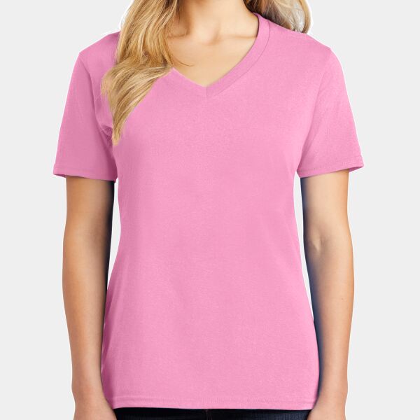 Port & Company Ladies Core Cotton V Neck Tee Thumbnail